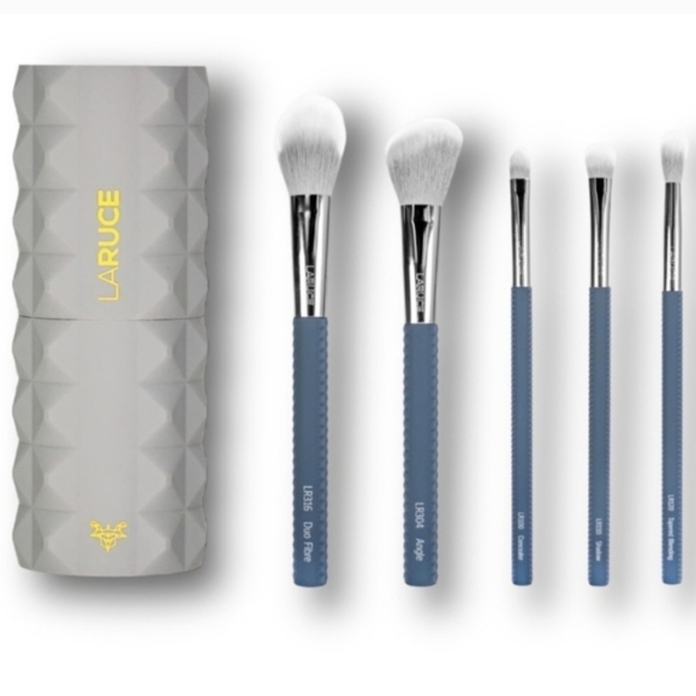 LaRuce Gray and Blue Makeup Brush Set